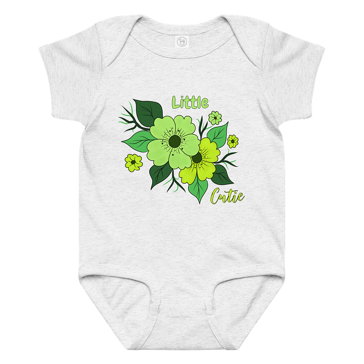 Little Cutie Green Flowers Baby Bodysuit product image (6)