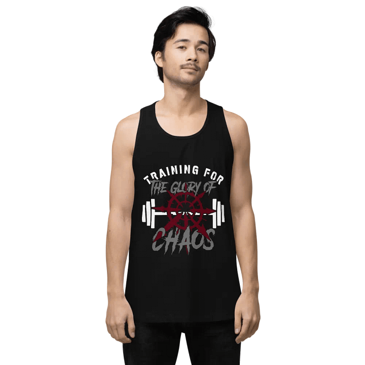 Training for the Glory of Chaos Men's Gym Tank Top | Warhammer 40K Chaos Workout Gear product image (1)