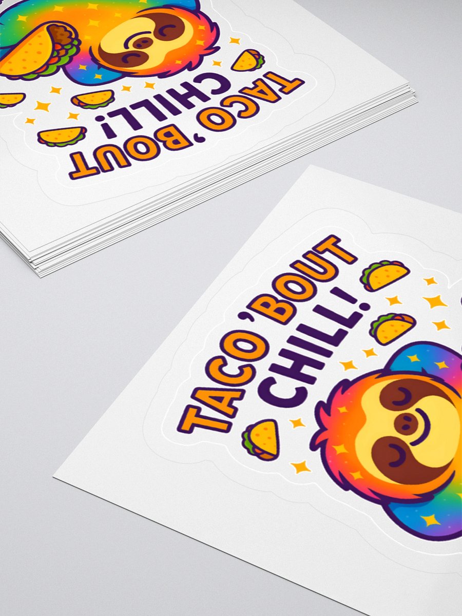 Taco ’Bout Chill – 3" Taco Sloth Sticker | Sloths Having Snacks Collection product image (4)