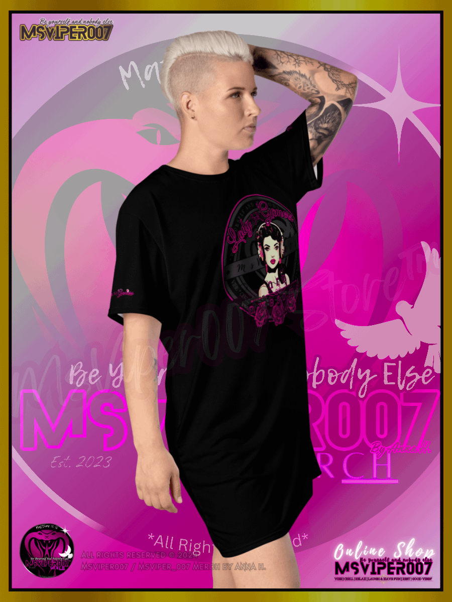 T-Shirt Dress - MsViper007's "Lady Gamers Are Awesome™ | [V3] (blk/solid)" T-Shirt Dress product image (10)