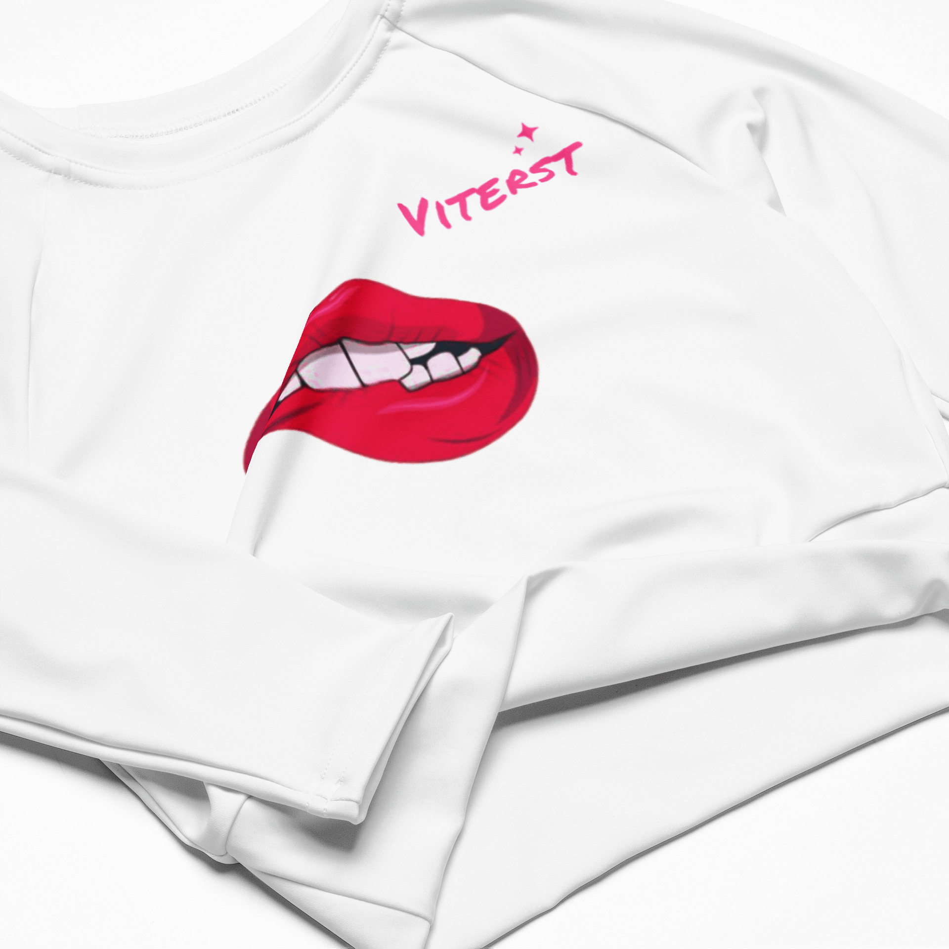 VTEAST Kissed All-Over Print Crop Top product image (2)