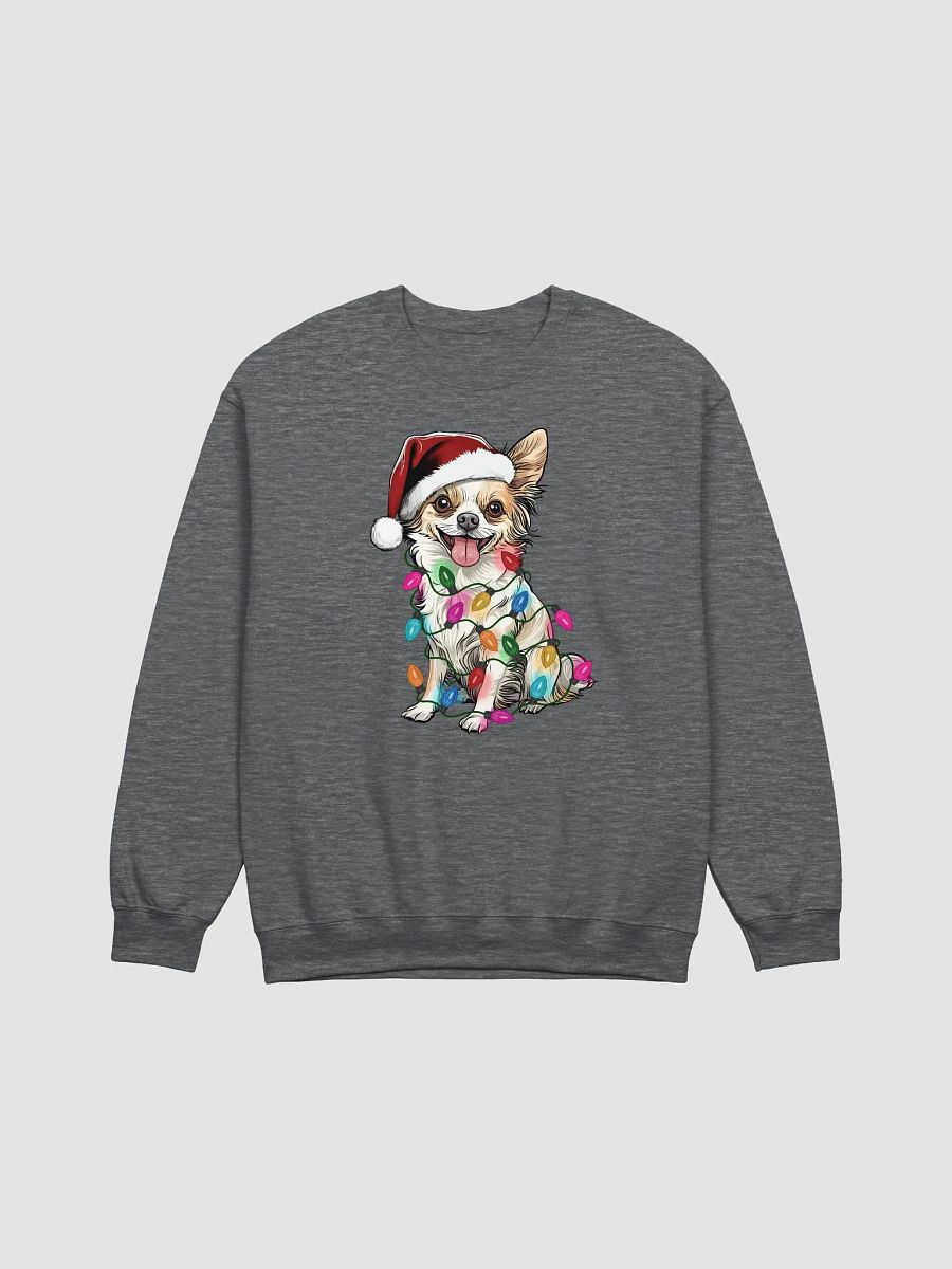 Funny Longhaired Chihuahua(Fawn and White) Christmas Sweatshirt product image (3)