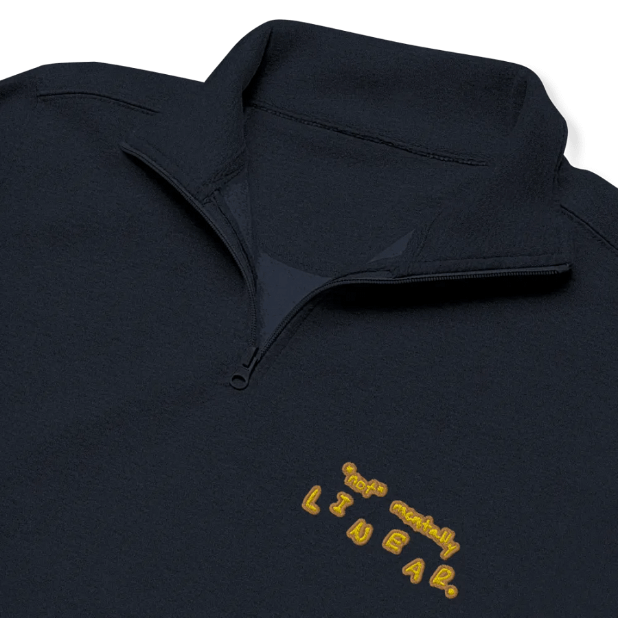 *not* mentally linear. (honey design) embroidered quarter zip product image (1)