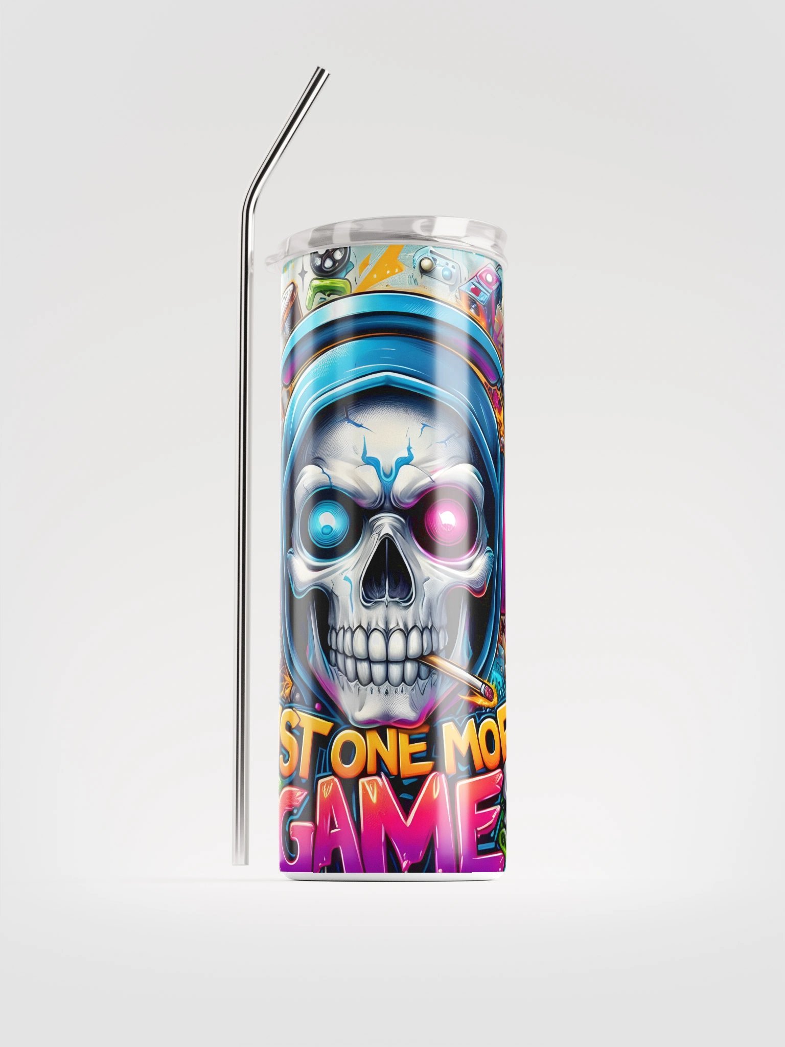 Gamer's Skull Stainless Steel Tumbler product image (2)