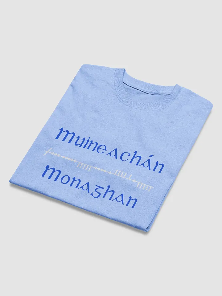 Monaghan/Muineachán Scholastic style Ogham printed T-shirt product image (68)