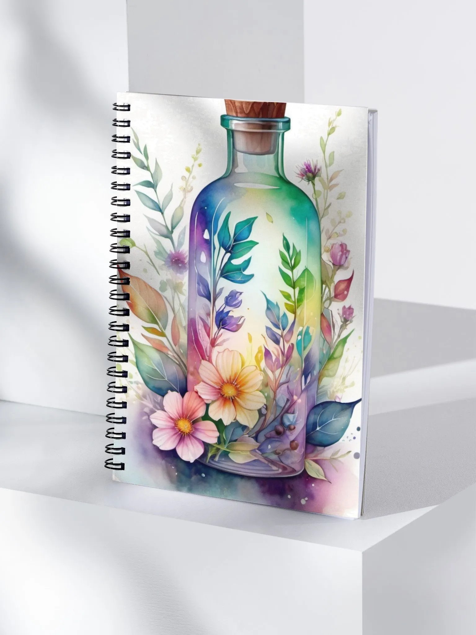 Whimsical Botanical Bottle Spiral Notebook product image (4)
