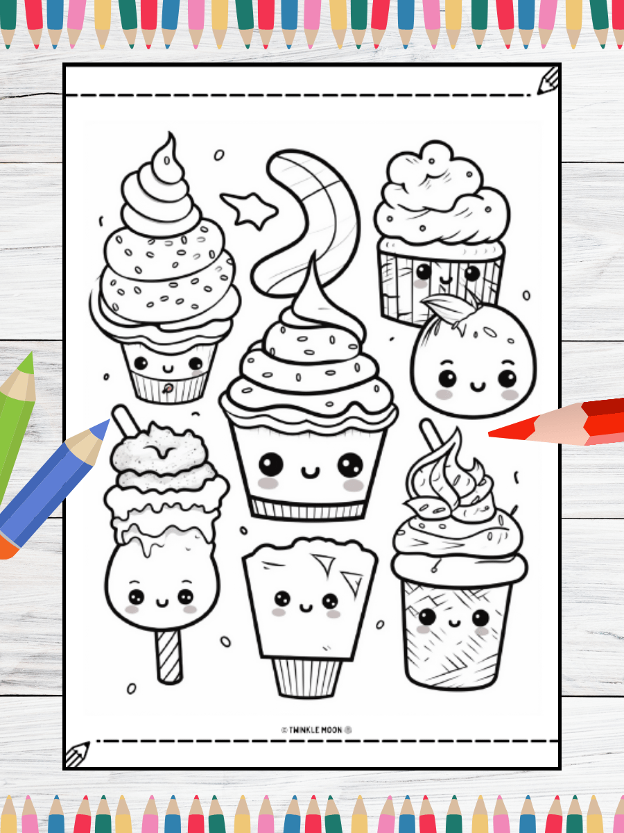 20 Cute Kawaii Coloring Pages#2 (PDF Coloring Pages) product image (5)