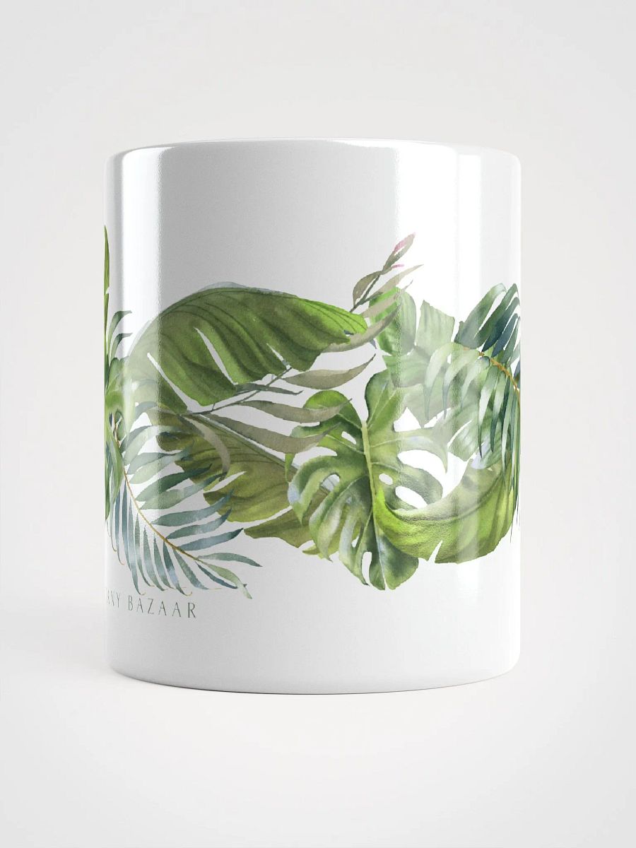 Tropical Leaves White Ceramic Mug product image (10)