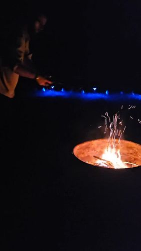 Backyard fire last night with Bruncle Austin. 🔥 😁 🤣 #firepit #bigburp #relaxing #backyard