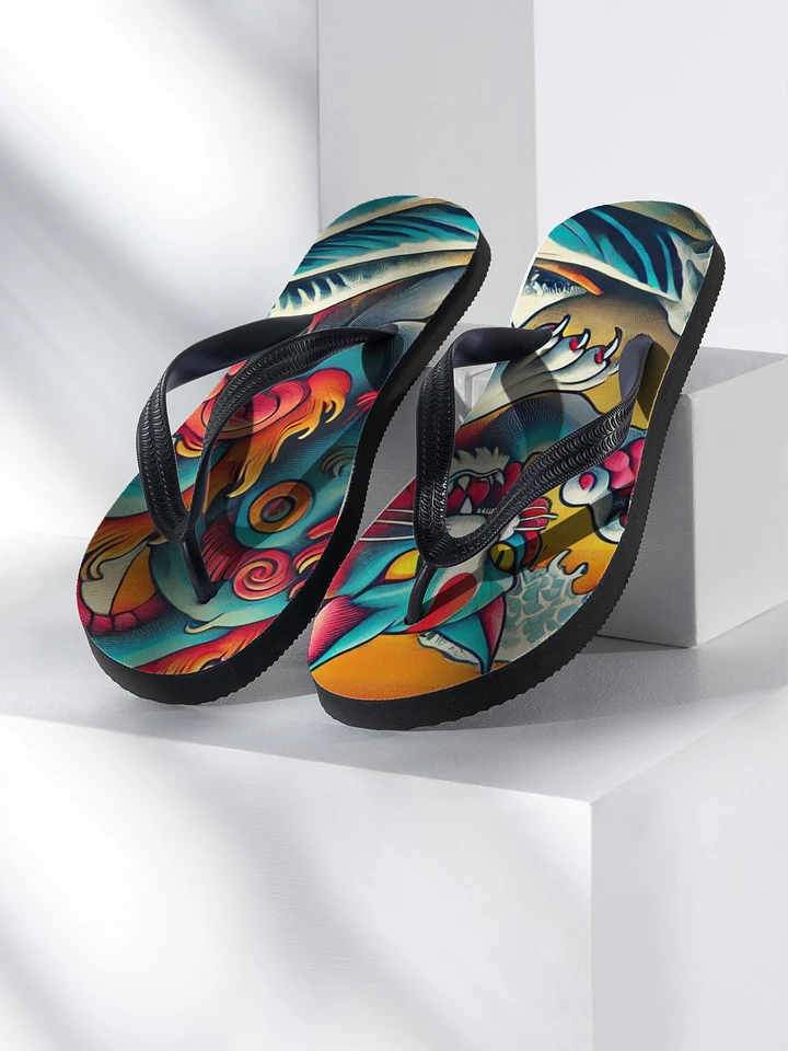 Fierce Cat Custom Flip-Flops product image (1)