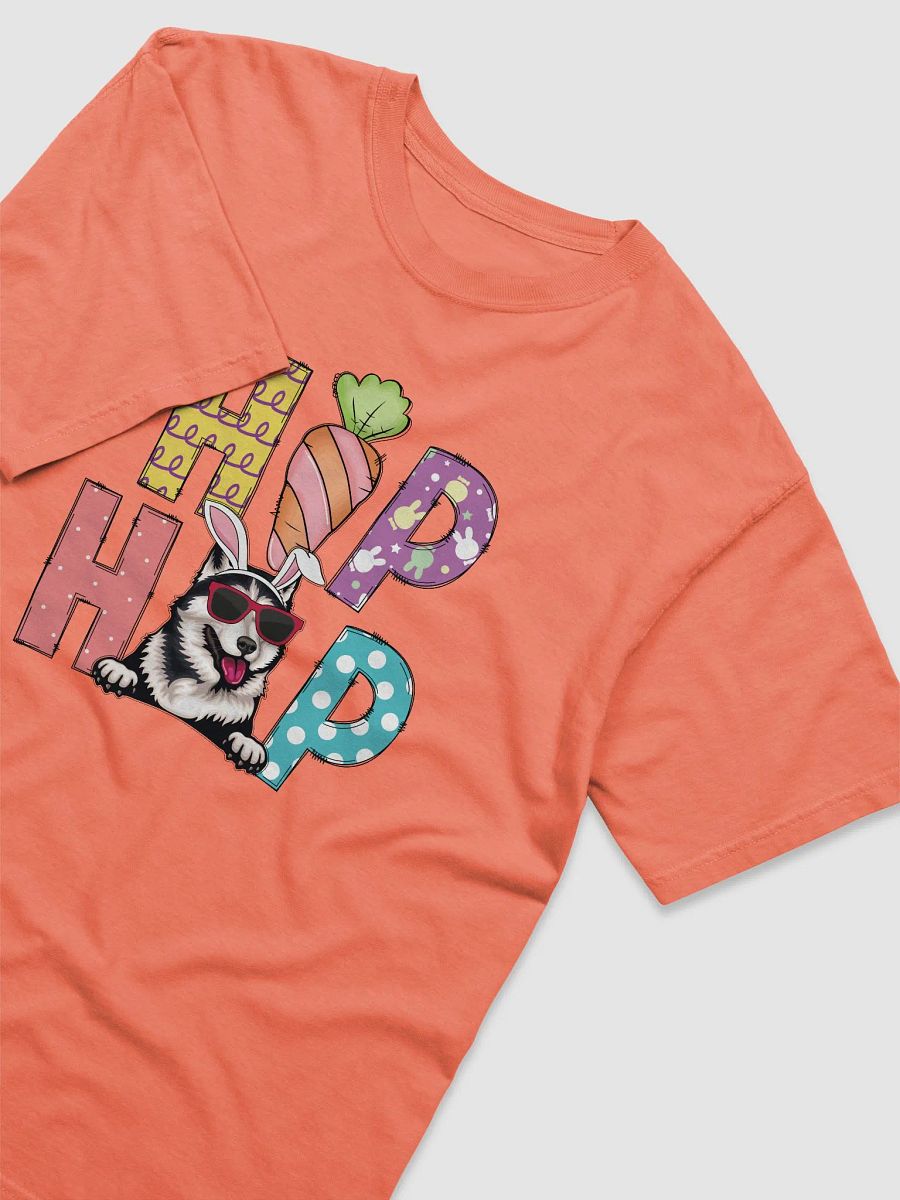 Hip Hop Easter Siberian Husky T-Shirt | Cute Easter Day Husky Wearing Bunny Ears and Sunglasses T-Shirt product image (21)