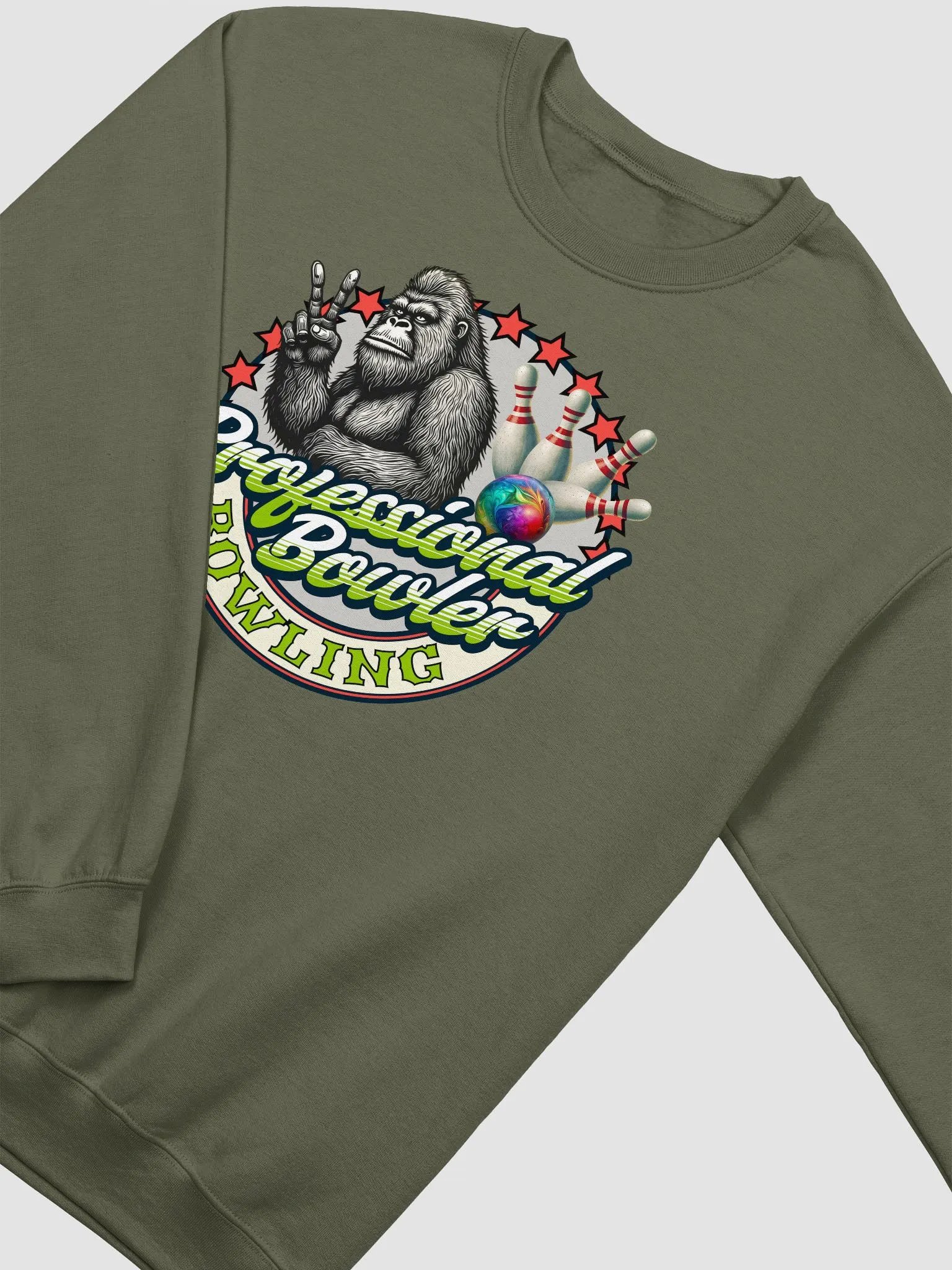 Professional Bowler Sasquatch Bowling Graphic Sweatshirt product image (12)