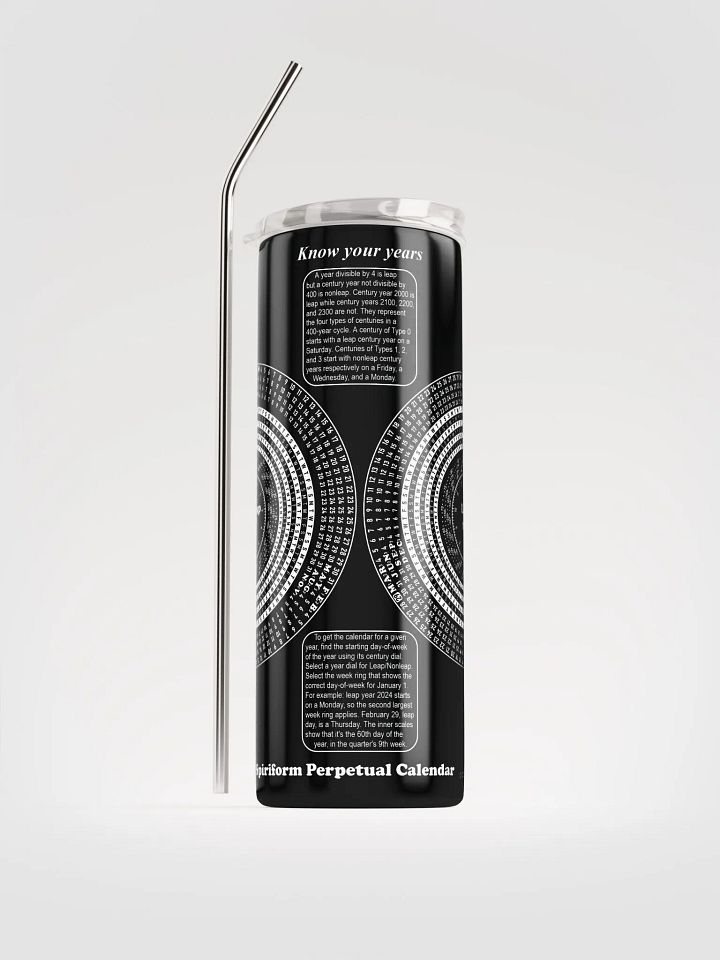 Spiriform Perpetual Calendar Stainless Steel Tumbler product image (1)