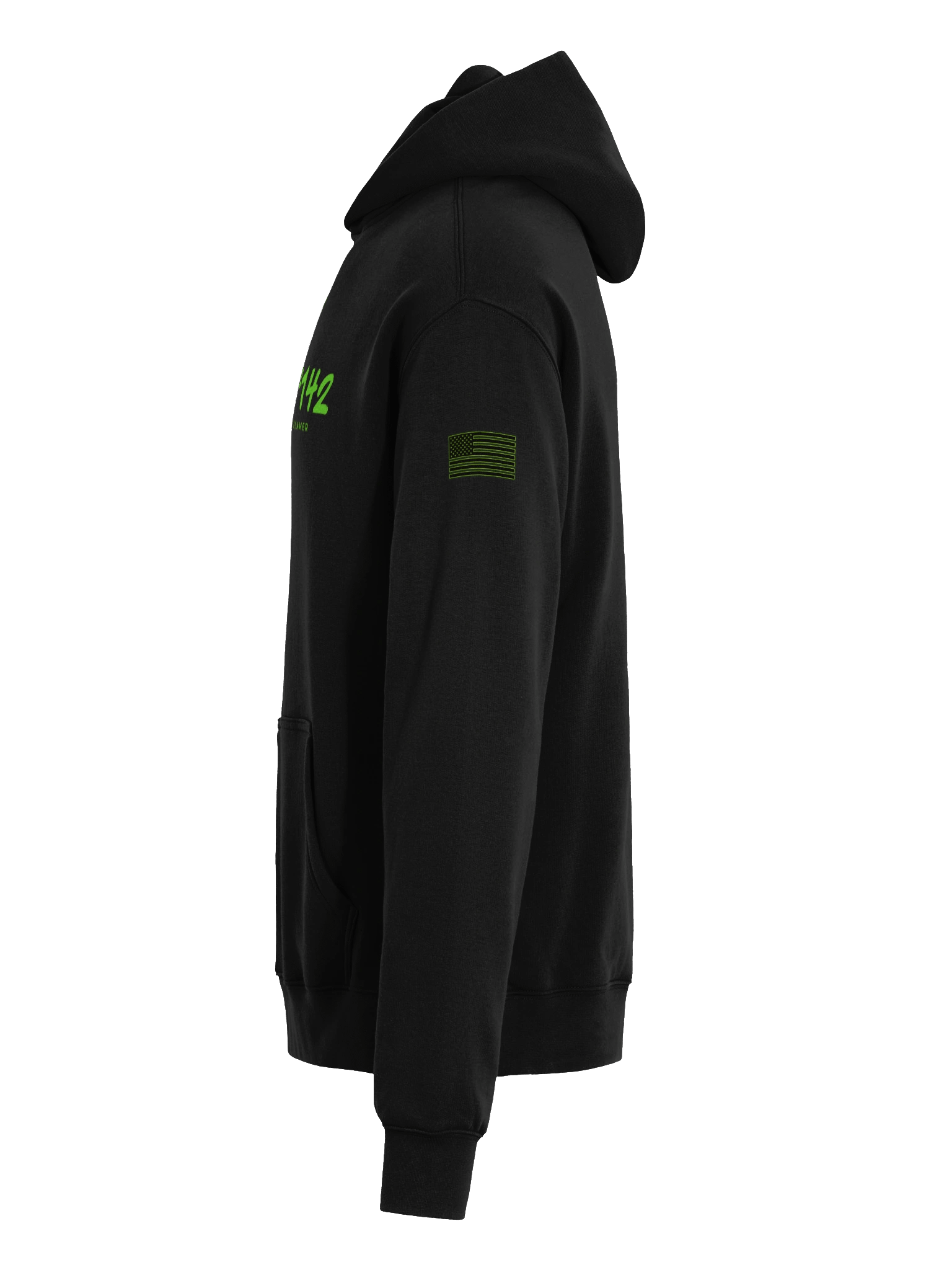 Lucid7142 “More Than a Streamer” Hoodie – Neon Crown Logo & Flag Sleeve product image (15)