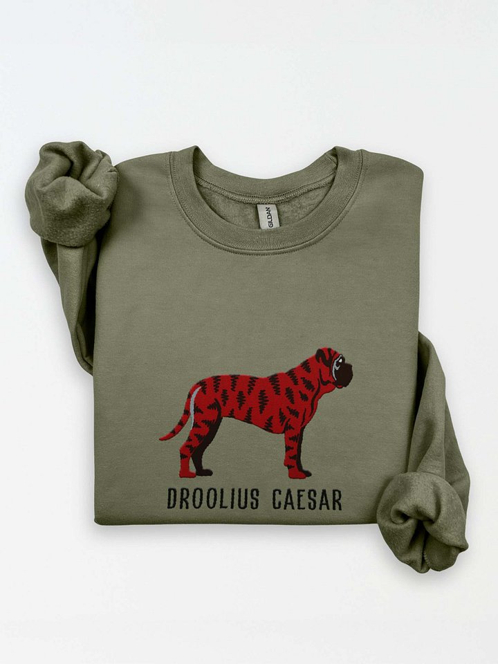 Droolius Caesar Sweatshirt (Embroidered) of an English Mastiff(Brindle) product image (1)