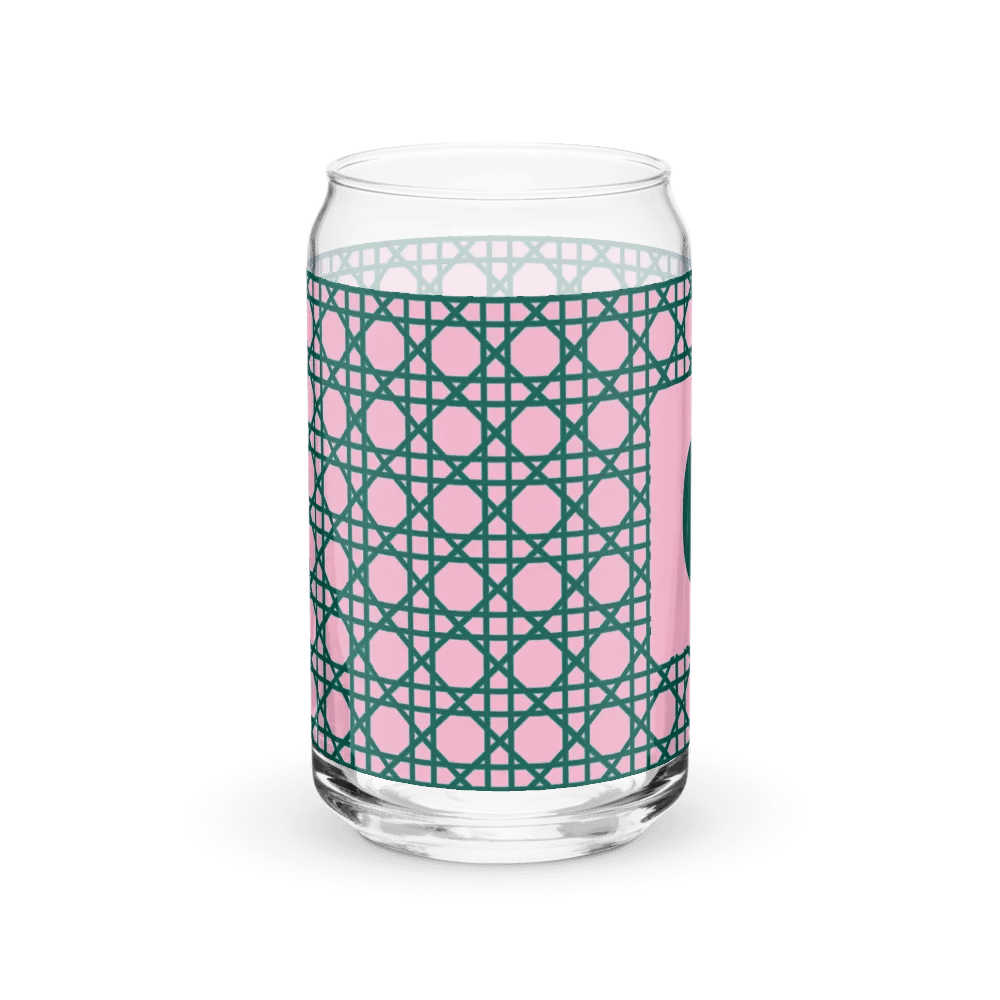 Cannage Green Pink Initial C Can-Shaped Glass product image (9)
