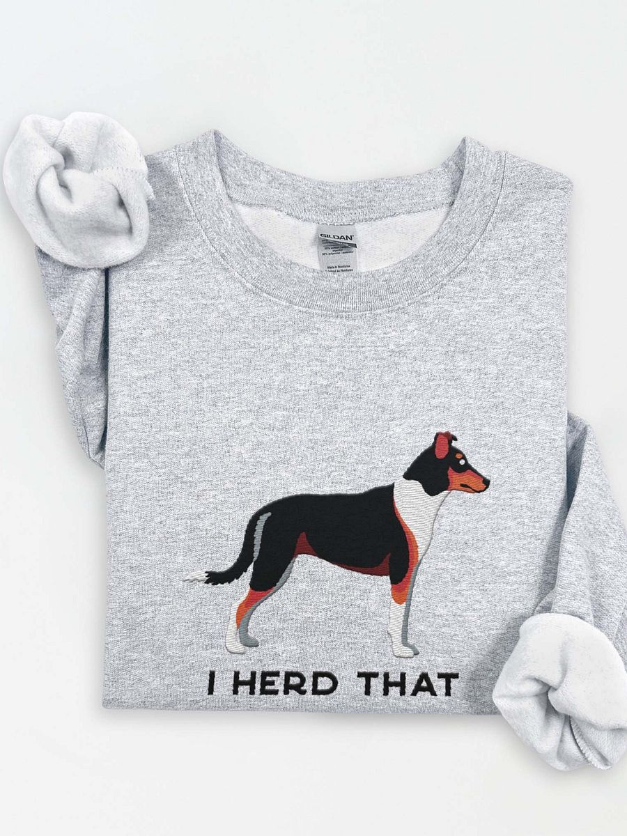 I Herd That Sweatshirt (Embroidered) of a Smooth Collie(Tricolor) product image (1)