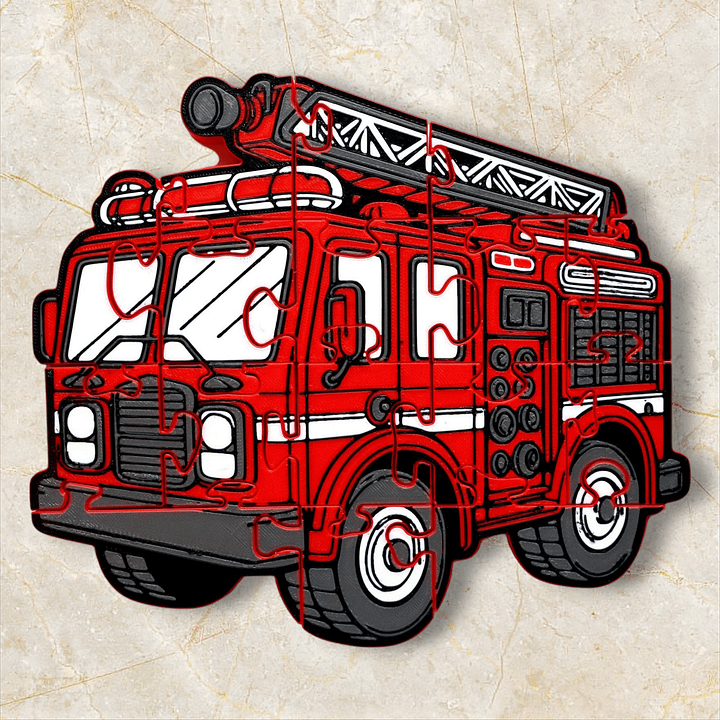 Fire Truck 3D Printed Jigsaw Puzzle – Ready for Rescue! product image (1)