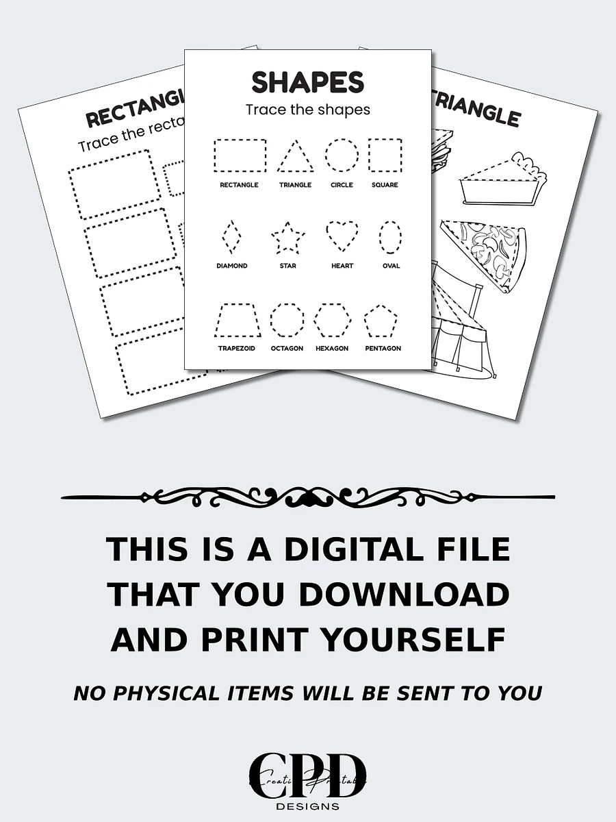 Printable Learn Shapes Tracing and Coloring Pages product image (5)