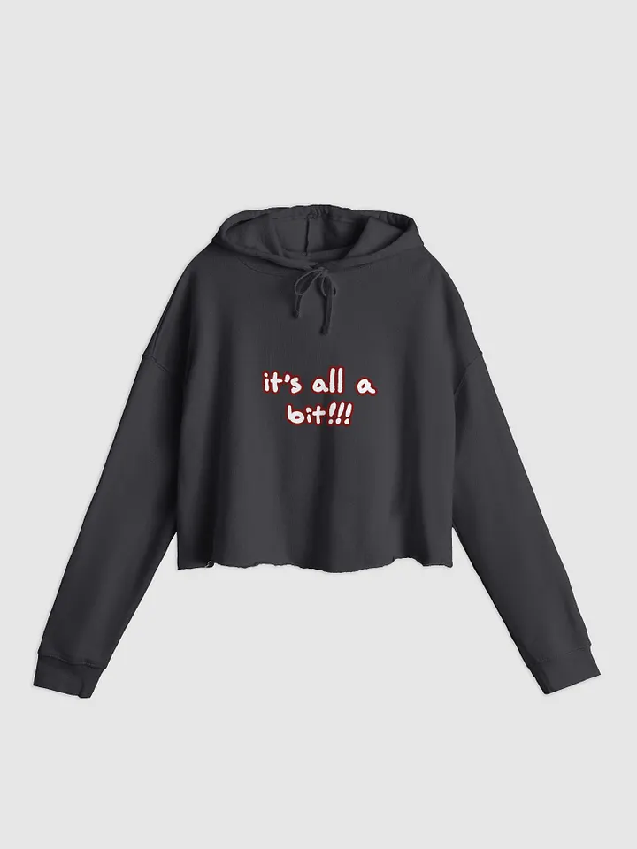 “It’s all a bit!!!” (sm. lined design, #6D1616) lightweight cropped hoodie product image (3)
