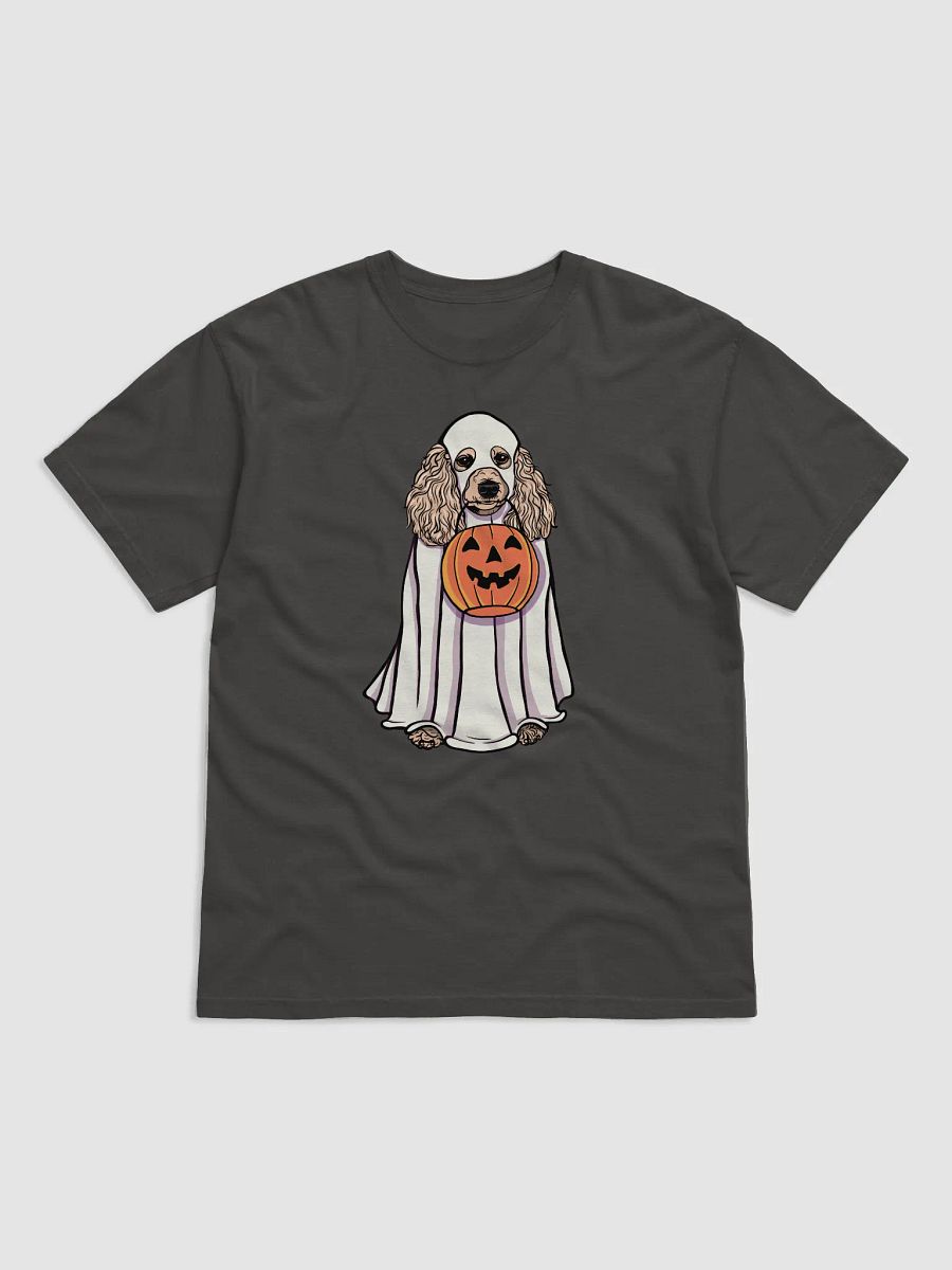 Funny Halloween Poodle(Beige) T-Shirt | Funny Papillon Wearing a Ghost Costume and Holding a Pumpkin Basket product image (17)