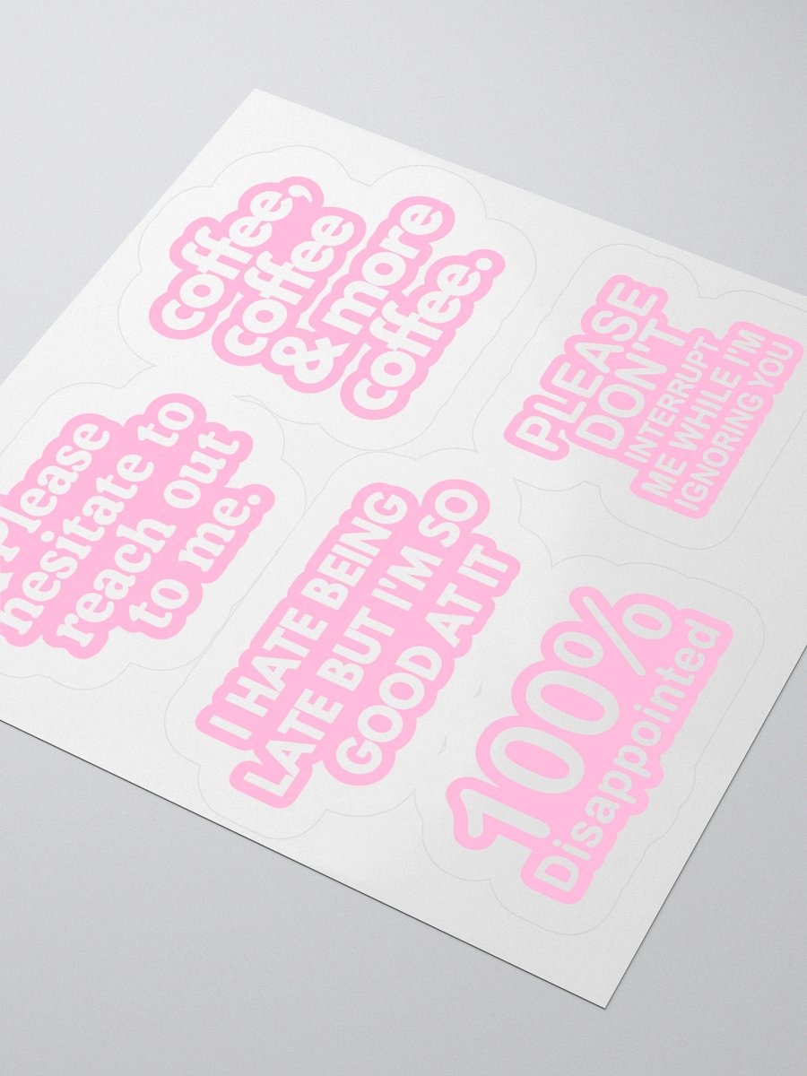 Sarcastic Kiss Cut Stickers Set product image (9)