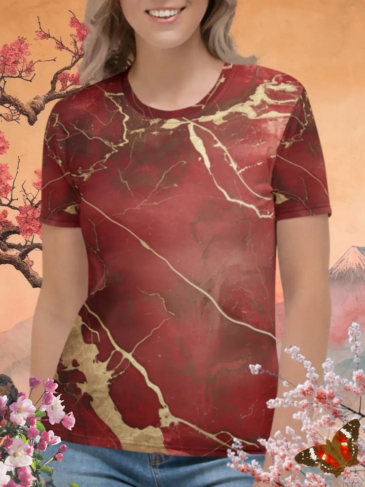 Red Marble Print T-Shirt product image (1)