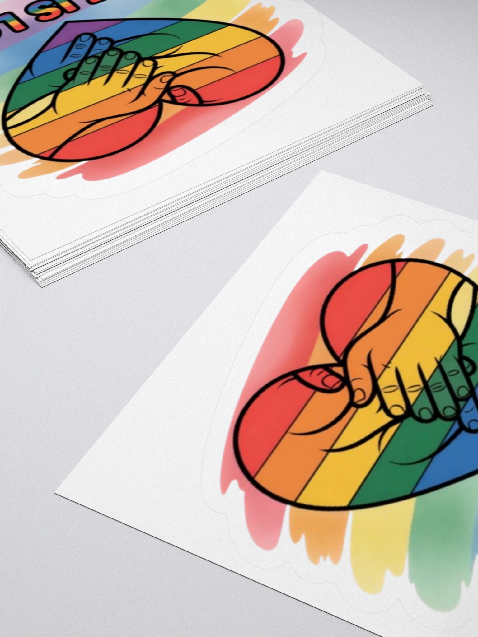 Love Is Love Pride Sticker - Rainbow Hand Heart Design product image (12)