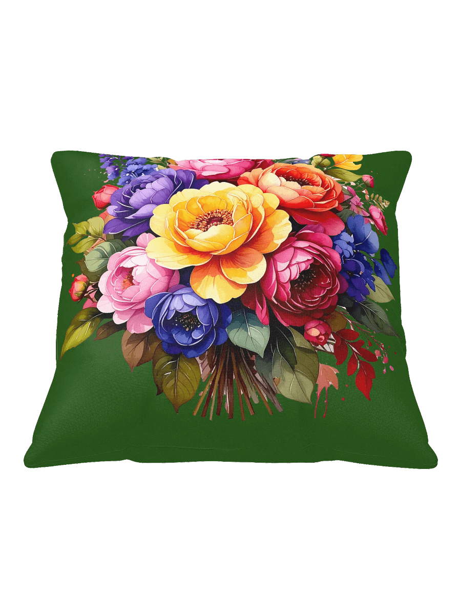Columbia Road Market Floral All-Over Print Pillow (Green) product image (5)