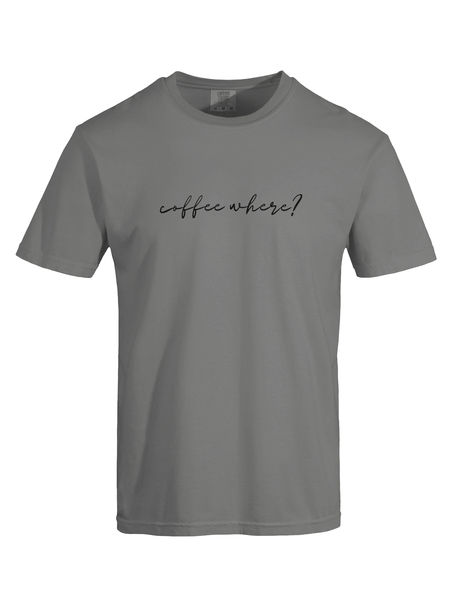 T-shirt “coffee where?” - black typo print product image (25)