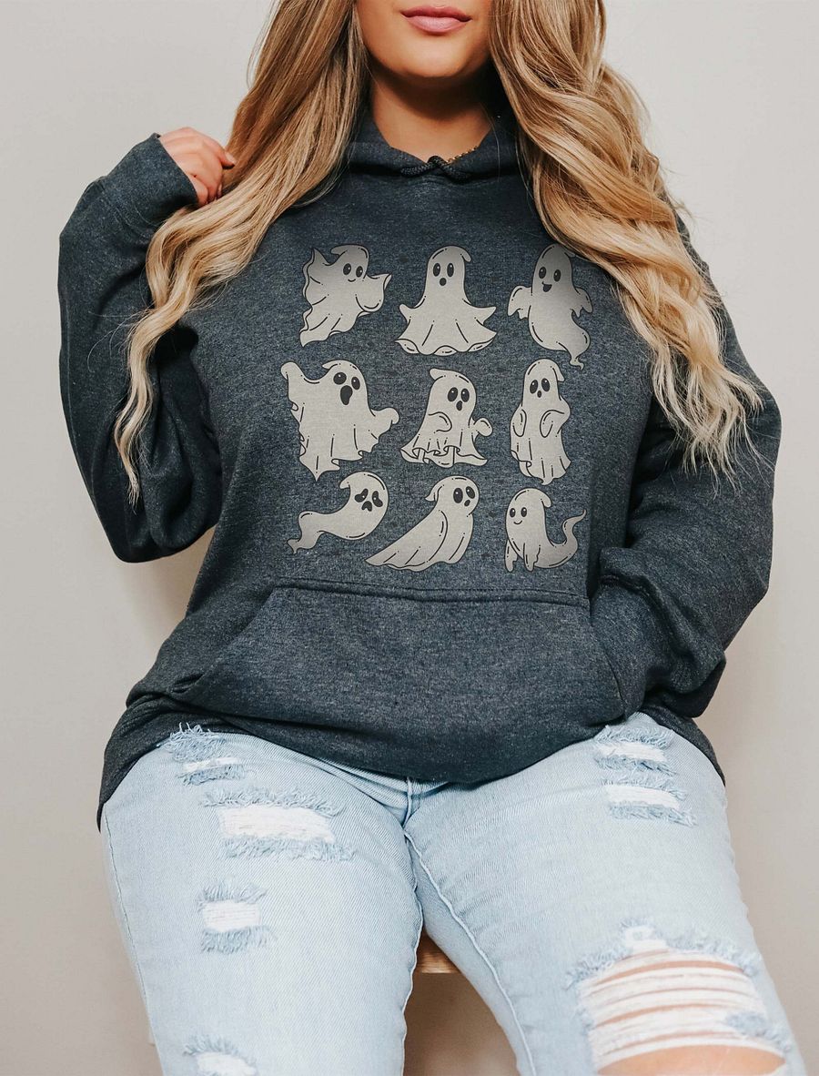 A Grid of Ghost Costumes Hooded Sweatshirt | Cute Fall and Halloween Hoodie Design product image (19)