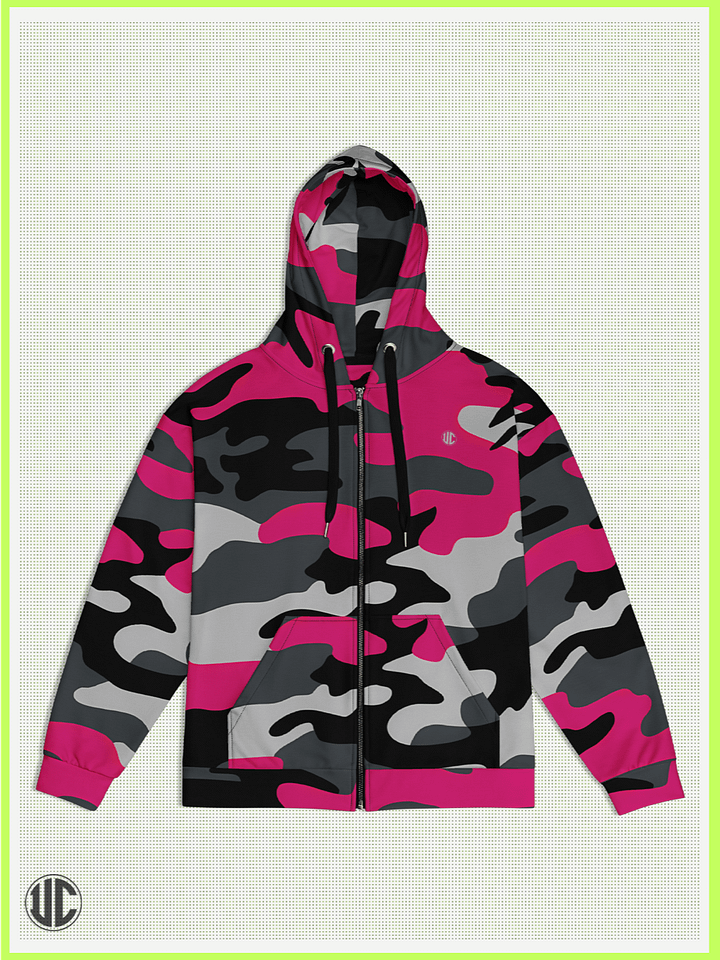 UnkoCon – Savage Pink Camo Zip Hoodie product image (1)