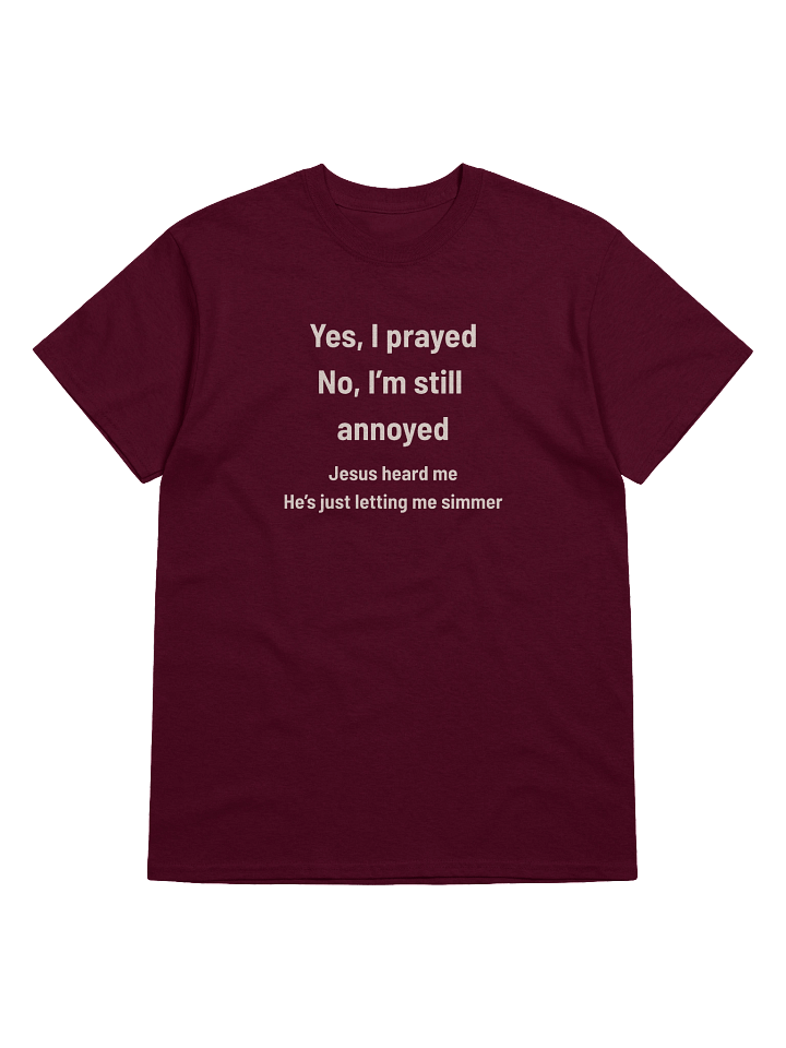 Yes, I Prayed — No, I’m Still Annoyed | Funny Faith T-Shirt for the Spiritually Simmering product image (9)