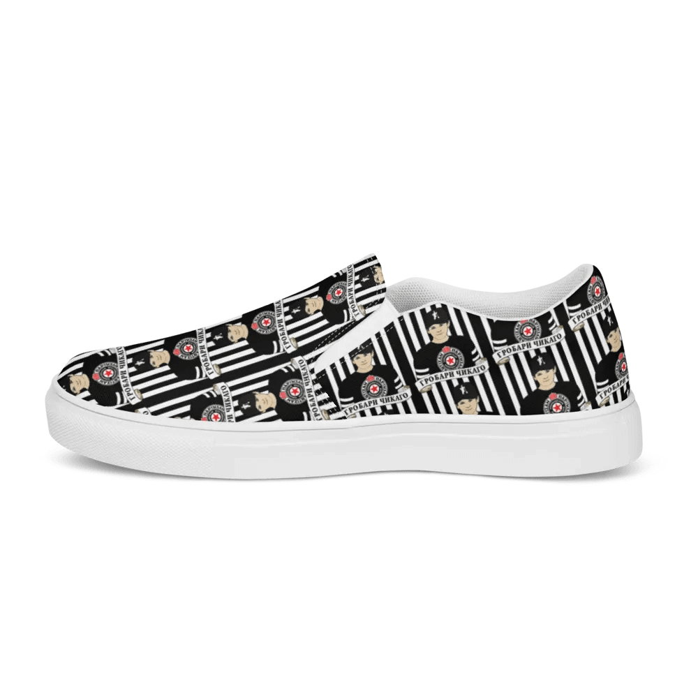 Grobari Čikago KK Partizan Women's Slip-On Canvas Shoes product image (10)