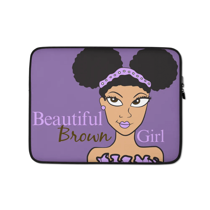 Beautiful Brown Girl Laptop Sleeve - Cream product image (2)