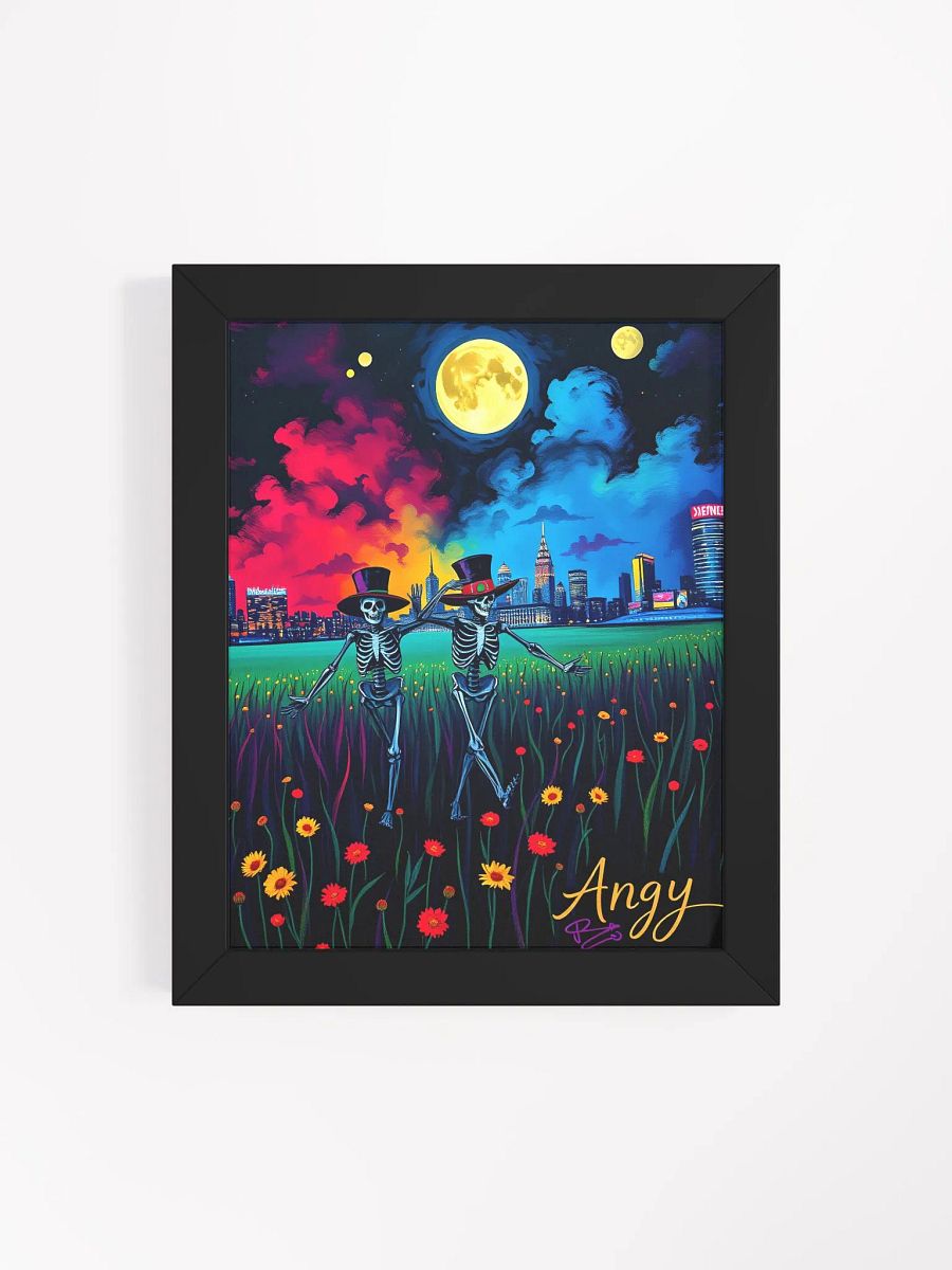 Grateful dead skeletons on mushrooms: Framed Matte Print product image (21)