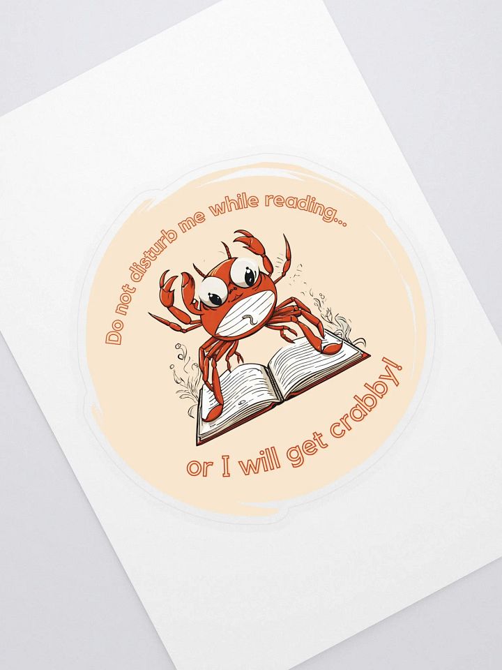Do Not Disturb Me While Reading Crab Sticker product image (1)