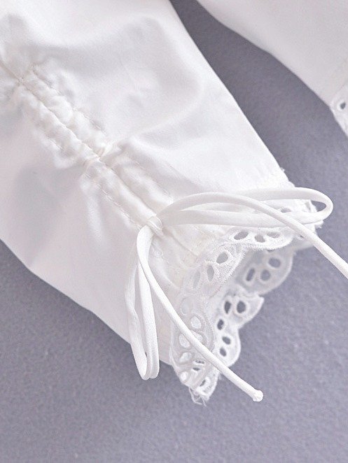 Short Short Sleeve Square Neck Drawstring Blouse product image (6)