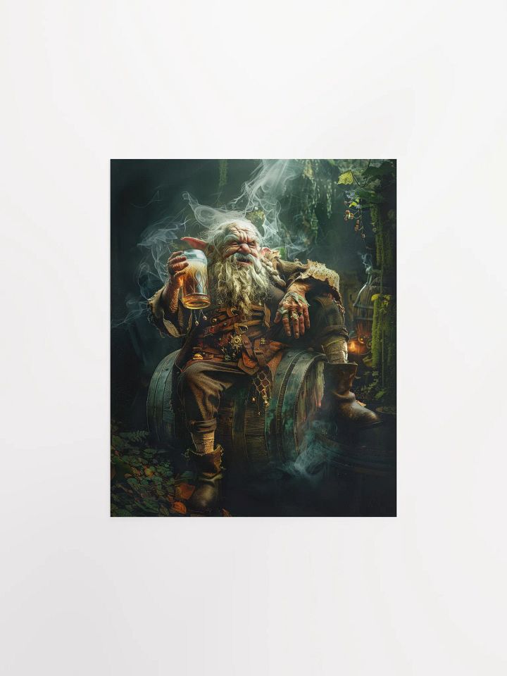 Elder elf drinking a beer - Poster product image (1)