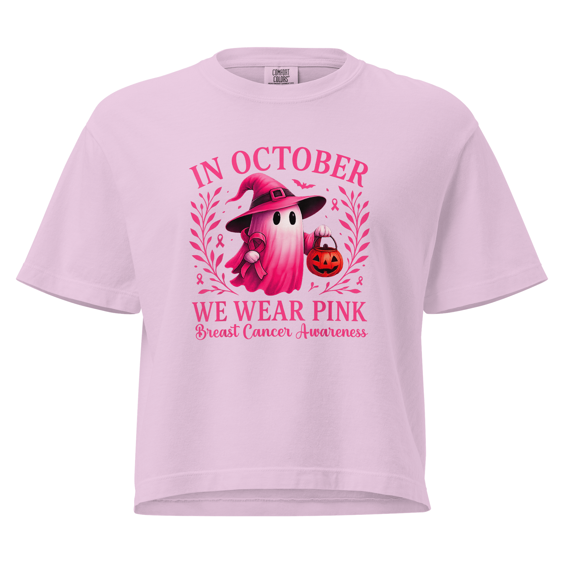 In October We Wear Pink Ghost Breast Cancer Awareness Heavyweight Boxy T-Shirt product image (9)