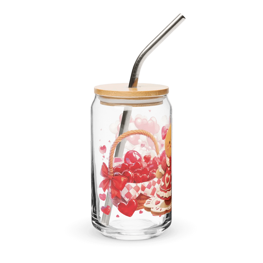 Gingerbread Valentine Can-Shaped Glass product image (4)