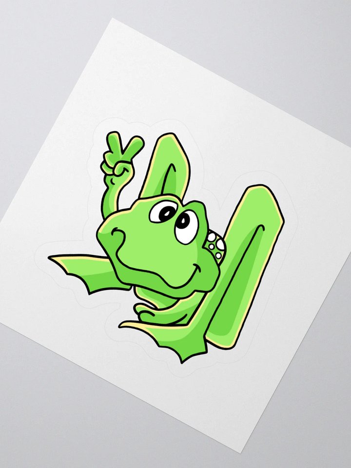 Peace frog green sticker product image (2)