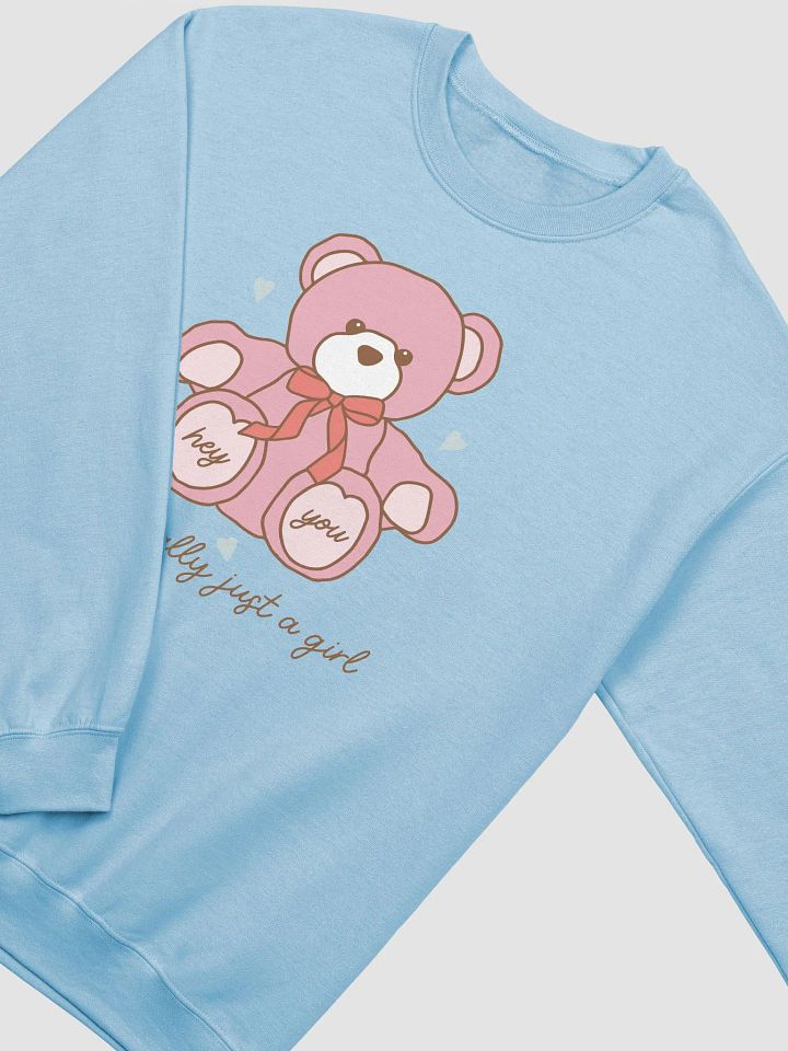 Just A Girl Pink Bear Crewneck Sweatshirt product image (1)