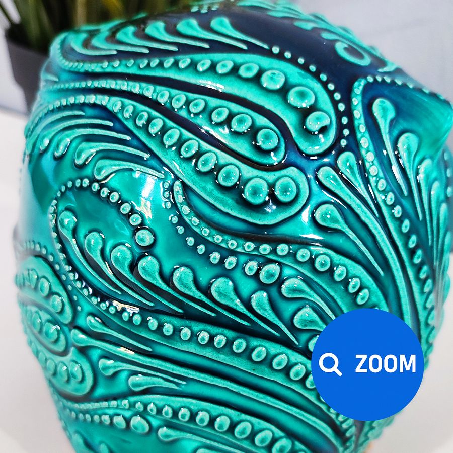 Ceramic turquoise owl — handmade pottery, handmade ceramic, home decor, handmade gift, Turkish ceramic product image (5)