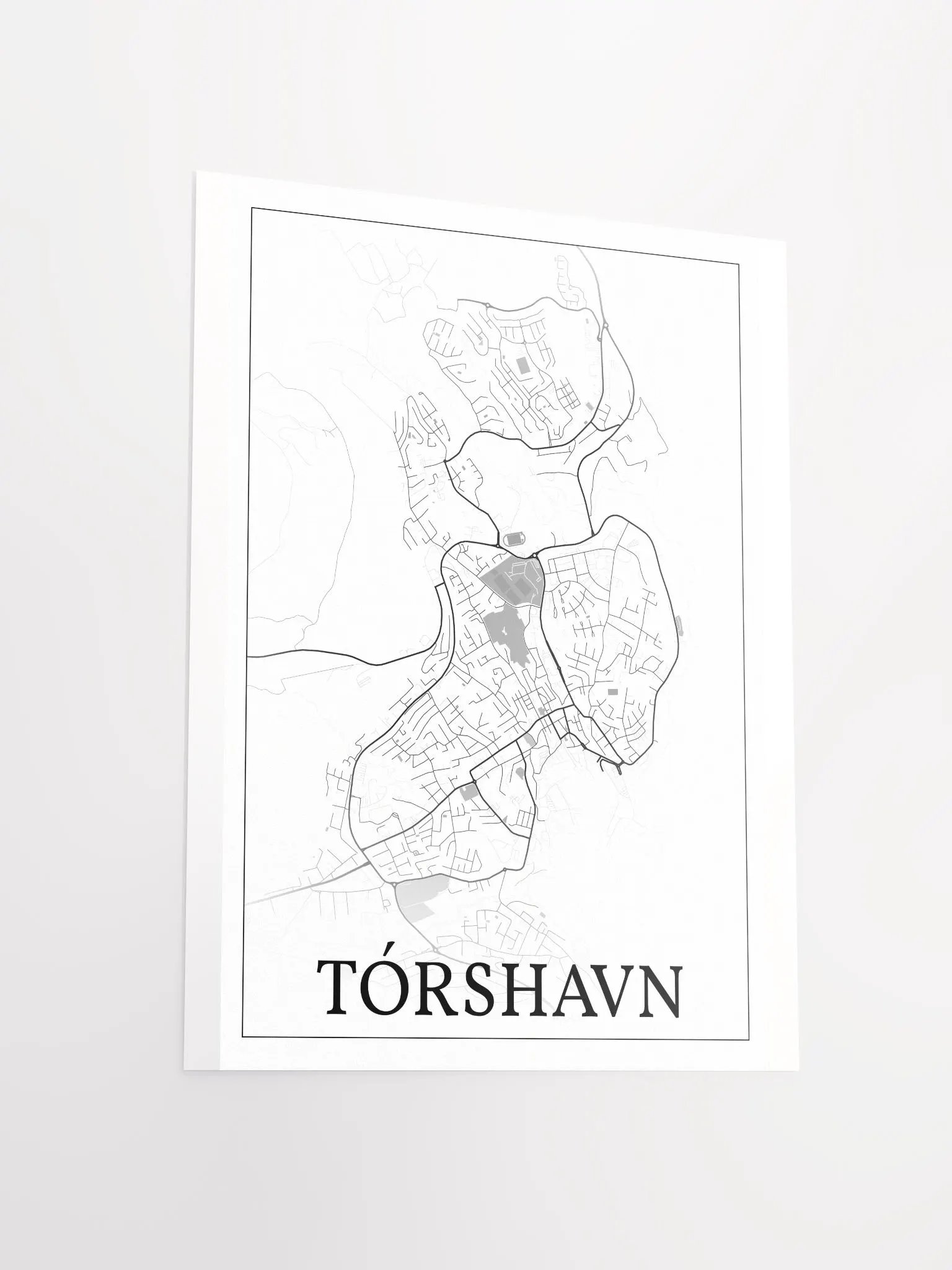 Tórshavn, Faroe Islands, city map print product image (14)