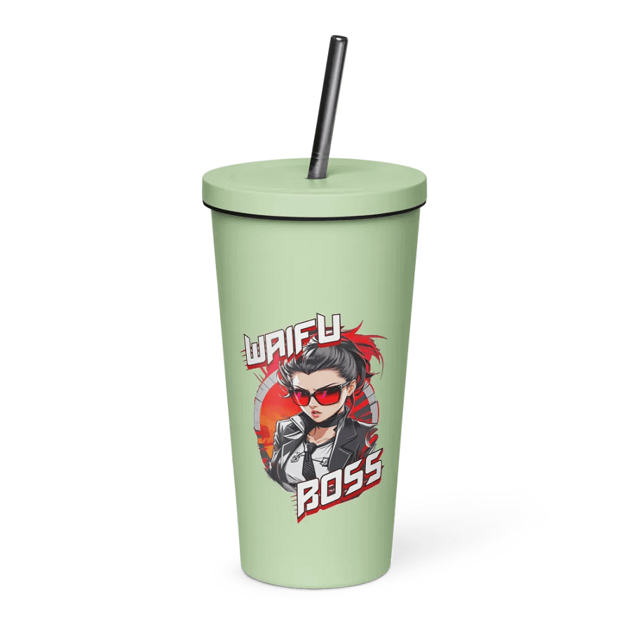 Waifu Boss 20 oz Tumbler Cup - Mint - Insulated Tumbler with a Straw v1 product image (1)