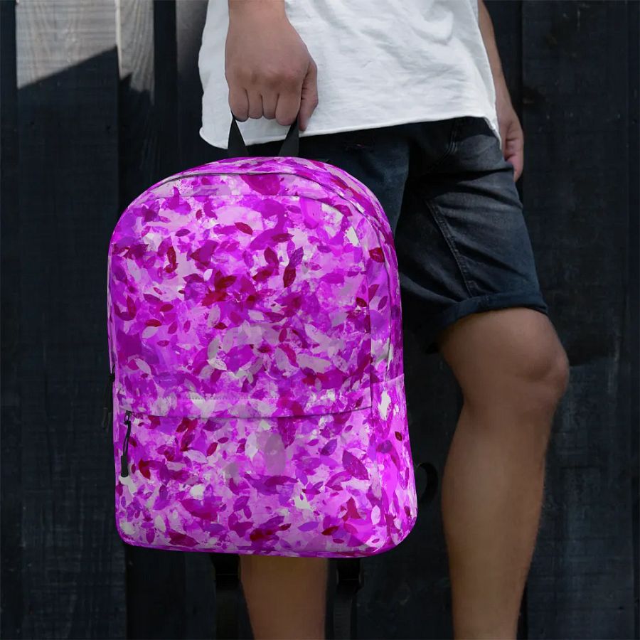 Pink leaves All over print Backpack product image (1)