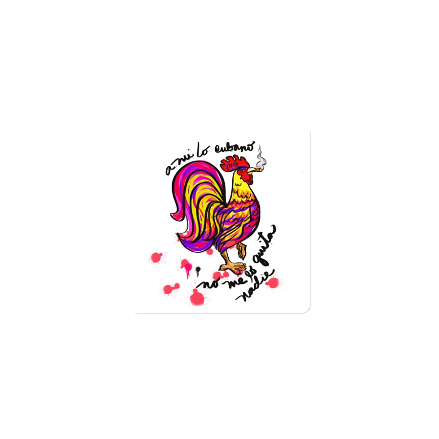 Colorful Rooster Smoking Die-Cut Magnet product image (1)