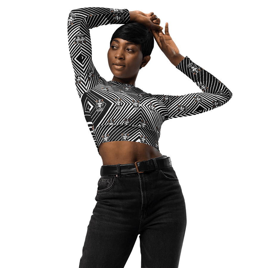 Buddy All-Over Print Recycled Long Sleeve Crop Top product image (3)