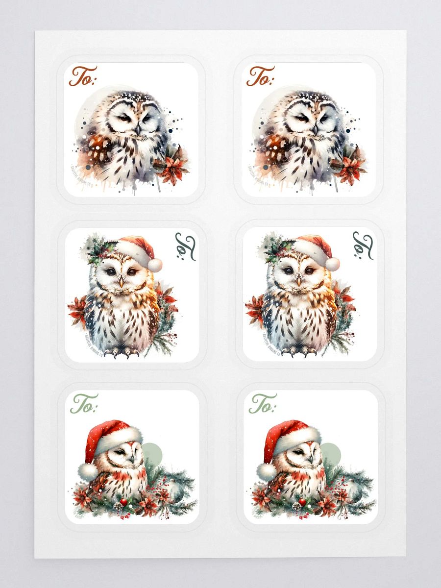 Holiday Owl Gift Labels - Set of 6 product image (3)